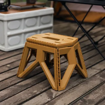 Малък сгъваем стол къмпинг, просто пейка за възрастни, портативна пластмасова пейка за риболов, Маза