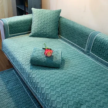 Мек калъф за дивана, кратък плюшено секционни правоъгълен калъф за дивана, нескользящий калъф за диванной възглавници, покрывающее кърпа за дневна, 1 бр.