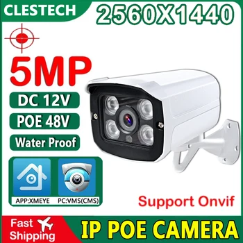 Метална 5-Мегапикселова IP Камера Видеонаблюдение POE Smart Home Video Onvif H. 265 Digital Outdoor Street WaterproofIP66 Face Human Motion XMEYE