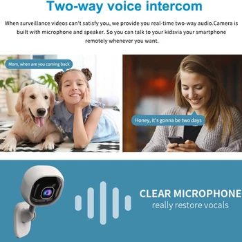 Мини Wifi камера 1080P HD ВИДЕОНАБЛЮДЕНИЕ, защита сигурността на един умен дом, безжичен следи бебето, интелигентно IR нощно виждане, двупосочен глас на закрито