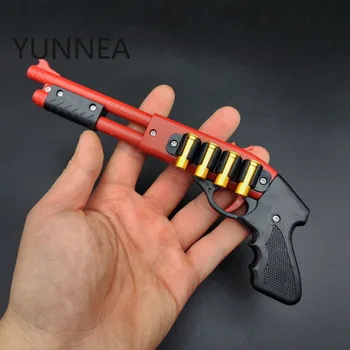 Мини-спринклерный пистолет 8 серия от пластмаса + сплав с гумена лента, умален модел, играчки за декорация, мек пружинен пистолет, ключодържател