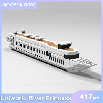 Модел лодки Uniworld River Princess MOC Строителни блокове САМ Събрание тухли Транспортиране забавни играчки Детски подаръци 417 бр.