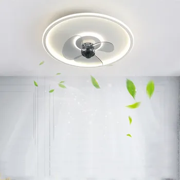Модерен бял вентилатор на тавана прост led smart вентилатор на тавана с ножове, вентилатор на тавана с дистанционно управление начало електрически вентилатор лампа