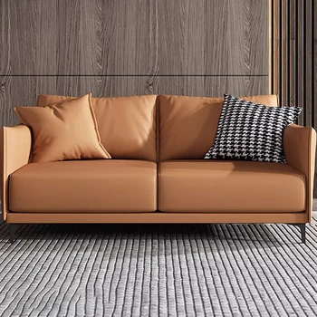 Модерен и луксозен диван от дизайнерската на кожата, италиански и кът за отдих, ретро диван за хол, японската мебели за дома, Muebles