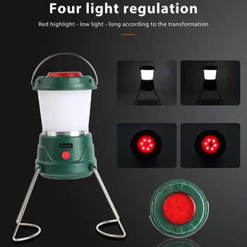 Мултифункционален led лампа за къмпинг, USB акумулаторна фенерче, преносим светлинното фенер, уличен фенер за къмпинг, водоустойчив фенер
