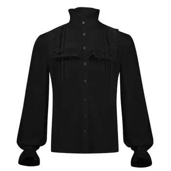 Мъжка риза с дълги ръкави 2023, пролет и есен, нов плиссированный дизайн, модни и ежедневни риза голям размер в Ренесансов стил