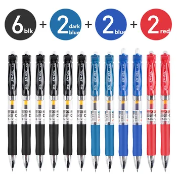 Набор от гелевых дръжки M & G 12 в 1, Диамантена химикалка химикалка, Полугелевая химикалка химикалка, Механичен молив с грифелем, чанта, поправяне лента, канцеларски материали