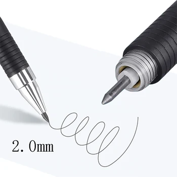 Набор от механични моливи 2,0 мм 2B Автоматичен молив с цветни/черно олово заправками Грубо фигура English, за да проверите за художествени скици