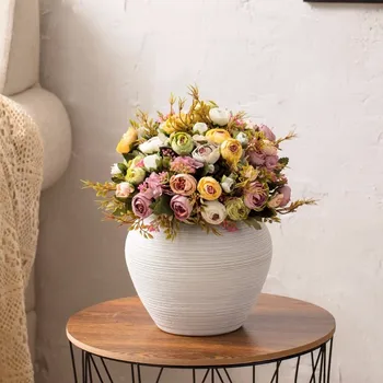 Начална минималистичная плот, однотонная креативна японската ваза със сушени цветя, гидропонная ваза, комбиниран украшение, Цзиндэчжэнь
