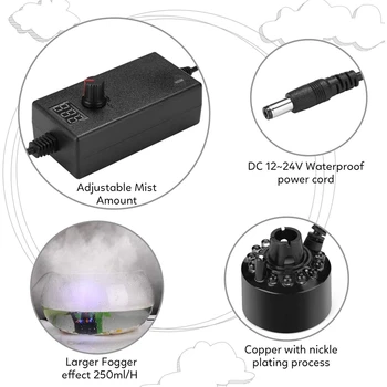 Нов 2X туманообразователь Fogger чешма за вода, машина за замъгляване в езерото, кран, овлажнител за въздух, пушек машина Haloween, черен, штепсельная вилица САЩ