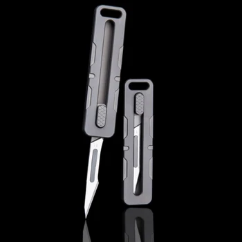 Нов универсален нож, титанов скалпел, бързо разкриваща сгъваем нож, EDC, открит, за разопаковане, джобен нож за ключове с ножове 10шт # 11