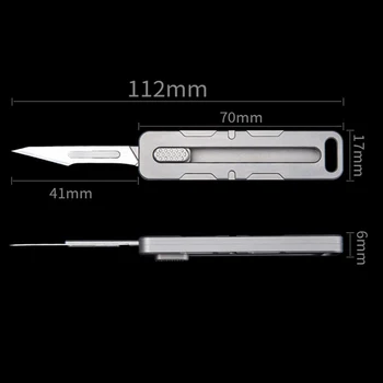 Нов универсален нож, титанов скалпел, бързо разкриваща сгъваем нож, EDC, открит, за разопаковане, джобен нож за ключове с ножове 10шт # 11