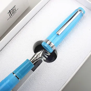 Новата писалка серия Jinhao 82, акрилни перо, канцеларски материали, ученически принадлежности, бизнес мастило химикалки за писане, сребрист скоба, синьо