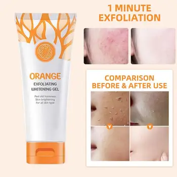 Оранжев избелващ и ексфолиращ гел ексфолиращ препарат за премахване на мъртвата кожа, мека отшелушивающее средство за всички типове кожа, хидратиращ крем за тяло