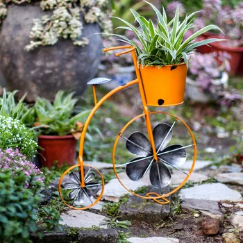 Пасторальное желязо художествен ретро-оформяне на стария си велосипед, настолна стойка за саксиите, за Украса на балкона и градината, украса от пода до пода