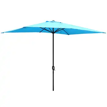 Правоъгълен чадър за вътрешен двор с дръжка, 10X6,5 фута - Аква
