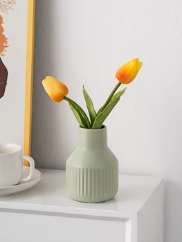 Продуктът може да бъде изработено по индивидуална заявка.Декорация на вази за цветя Nordic ins wind, имитация на хола Моранди, аранжировка от сухи цветя