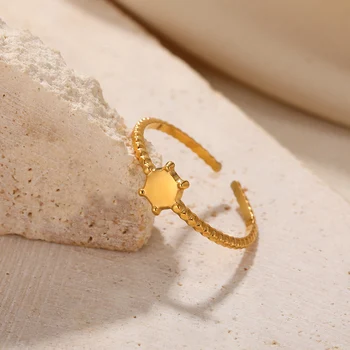 Пръстени от неръждаема стомана, кръгъл пръстен във формата на сърце за жени, мъже, бижута златен цвят, минималистичное скъп пръстен, подарък за парти, безплатна доставка, новост 2023 година