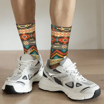Пъстри с родословие модел с геометрични елементи, културни чорапи Kawaii, спортни чорапи с анимационни модел