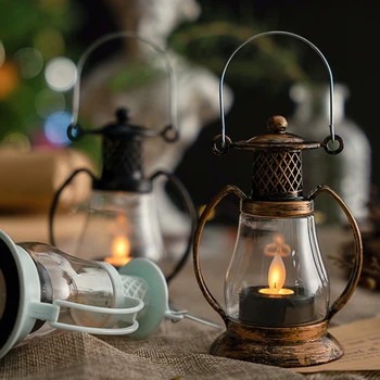 Ретро led лампа-свещ, преносим електронен настолен окачен лека нощ, украса за празник, сватба, парти, украси за дома