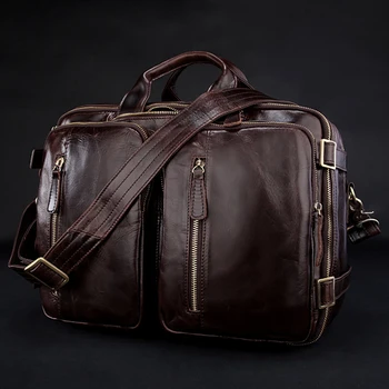 С модерна Многофункционална Чанта-Месинджър от Естествена Кожа, Мъжки чанти през Рамо, Кожена чанта на рамото за мъже, Чанта-Тоут, Пътна M039#