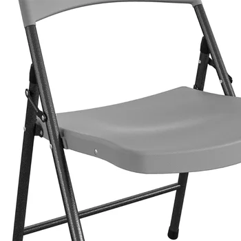 Сгъваем стол COSCO от твърда смола, за помещение / на улицата, с двойни елементи, сив, 4 бр. в опаковка