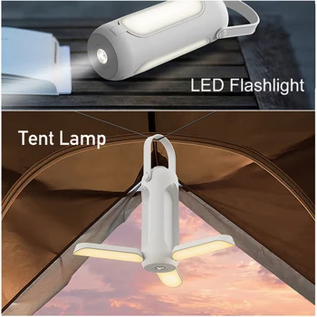 Сгъваема туристическа лампа с капацитет от 10 000 ма, пътна сгъваема палатка, водоустойчив фенер, уличен led светлина, палатка, фенер с блок захранване