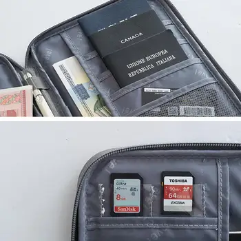 Семеен пътен чантата си, притежател на паспорт, водоустойчива чанта за документи, органайзер, за аксесоари за документи, калъф за карта, пътен O5S7