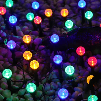 Слънчев Открит Светлина 20/30 LED Crystal Bubble Топка String Lighs Приказни Коледни Светлини Водоустойчив Soalr Лампа Градински Интериор
