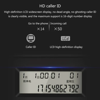 Стационарен телефон на обаждащия се LCD дисплей кабелна съхранение на номера за поддръжка