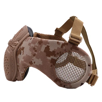 Страйкбольная тактическа защитна маска на половината на лицето, на окото маска за долната част на лицето със защитата на ушите, ловни маски за CS-стрелба, военни маски за пейнтбола