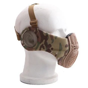Страйкбольная тактическа защитна маска на половината на лицето, на окото маска за долната част на лицето със защитата на ушите, ловни маски за CS-стрелба, военни маски за пейнтбола