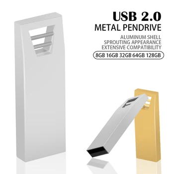 Флаш памет Водоустойчив метален Usb флаш памет USB 2.0 флаш диск Cle Usb-памет 4/8/16 /32G 64G стик флаш карта памет