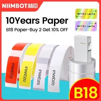 Хартия за пренасяне на ДОМАШНИ любимци етикети Niimbot B18, устойчиво на надраскване, 8-10 години, стикер, цветни въглеродните лента за преносим принтер за етикети