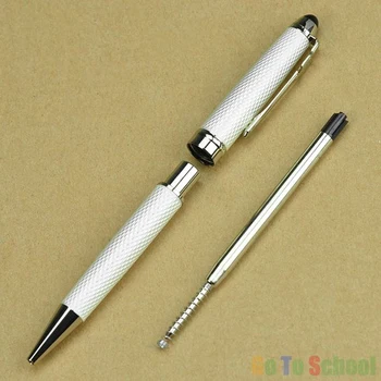 Химикалка писалка Jinhao от висококачествени въглеродни влакна в бял цвят и метални JR232
