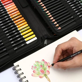 Цветен молив, набор от цветни дръжки, водоразтворим цветен грифель, професионална четка за рисуване, цветен молив с ръчно рисувани