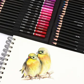Цветен молив, набор от цветни дръжки, водоразтворим цветен грифель, професионална четка за рисуване, цветен молив с ръчно рисувани
