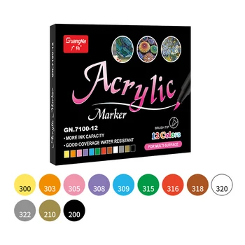 Цветни маркери за рисуване акрилно художествен маркер, акрилна боя, писалка, четка