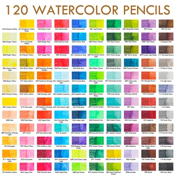 Цветни моливи KALOUR 72/120, професионални продукти за бродерия, акварелни моливи премиум клас четка за детска рисунка, стило-боя