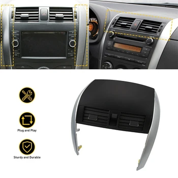 Централна таблото на колата A / C вентилационни отвори Изходната решетка Панел + панел хромирани авто аксесоари от Пластмаса за Toyota Corolla Altis 2007-2013