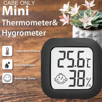 Черно термогигрометр VKS-60 за детска стая, LCD термогигрометр, наблюдение на бебета, мониторинг на околната среда и X9C4