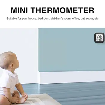 Черно термогигрометр VKS-60 за детска стая, LCD термогигрометр, наблюдение на бебета, мониторинг на околната среда и X9C4
