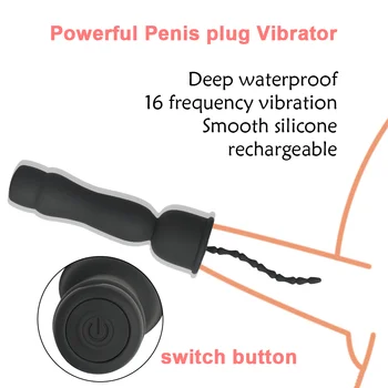 Электрошоковая накрайник за пенис, вставляемая в уретральный катетър, удължител, стимулатор на пикочния канал, инструмент за мъжката мастурбация, секс-играчка