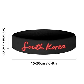 Южна Корея бродирани спортна превръзка на главата си Мъжки дамски спортна превръзка, Кърпа за фитнес, впитывающая пот лента, на име САМ, името на отбора и цветове